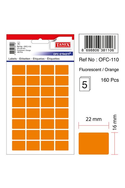 Tanex Ετικέτα γραφείου Ofc-110 Flo Orange
