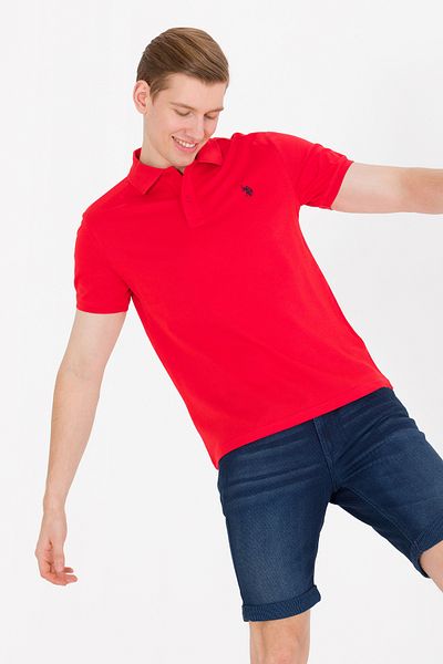 U.S. Polo Assn. Men's Red Basic Polo Neck T-Shirt 50262933 -Vr213