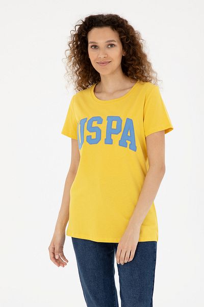 U.S. Polo Assn. Women's Saffron Crew Neck Basic T-Shirt 50280036 -Vr043