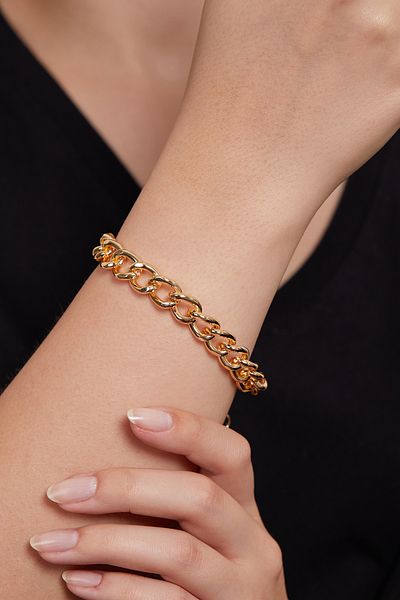 Elika Silver Women's Thick Gourmet Chain Bracelet