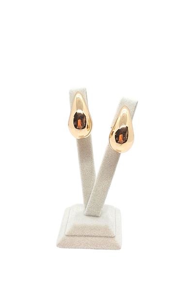 XUPING JEWELRY مجوهرات Xuping أقراط متدلية سميكة من الفولاذ باللون الذهبي