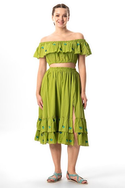 Eliş Şile Bezi Паласкова довга літня спідниця - Lavinya Vual з вишивкою