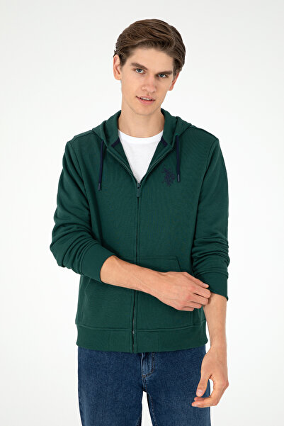 U.S. Polo Assn. Erkek Koyu Yeşil Örme Hırka 50295147-VR079