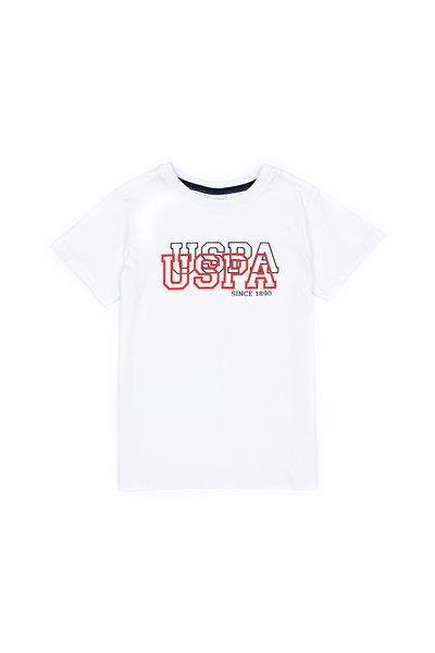 U.S. Polo Assn. Λευκό μπλουζάκι για αγόρι με λαιμόκοψη - 50288070 -VR013