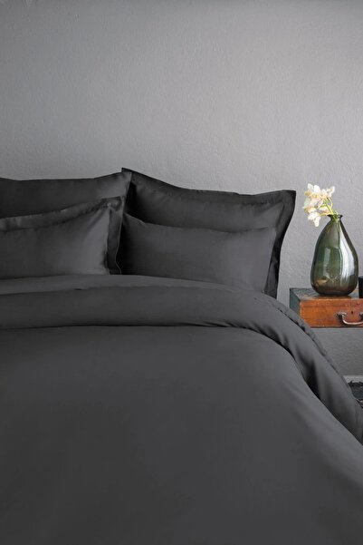 İssimo Home Simply Füme Pamuk Saten Nevresim Takımı Tek Kişilik