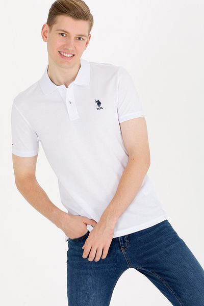 U.S. Polo Assn. Ανδρικό λευκό μπλουζάκι