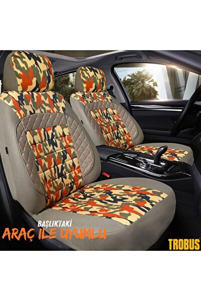 TROBUS Fiat Tipo Hatchback 1990-2000 Uyumlu Outdor Temalı Koltuk Kılıfı Krem ...