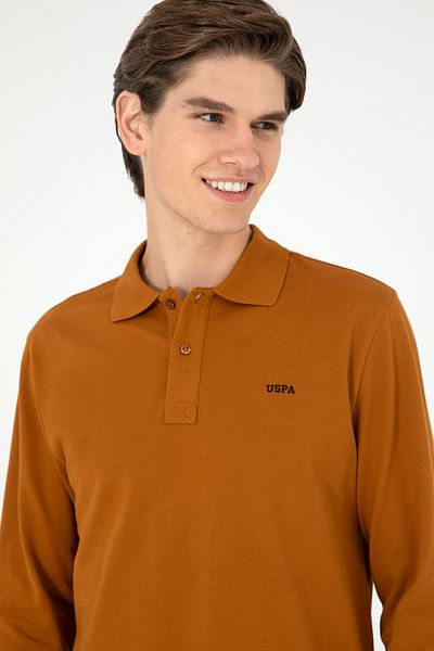 U.S. Polo Assn. سويت شيرت بياقة بولو للرجال من Coconut - مقاس عادي 50295169 -vr153