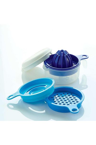 Tupperware أدوات المطبخ الزرقاء متعددة الأغراض