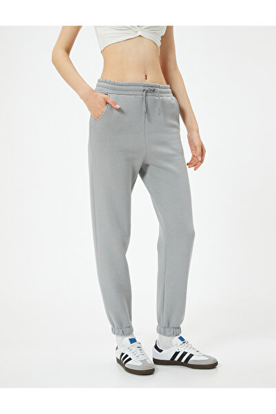 Koton Şardonlu Jogger Eşofman Altı Beli Bağlamalı Cepli