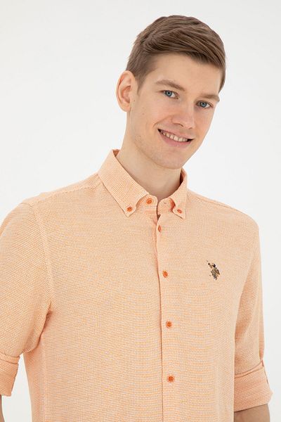 U.S. Polo Assn. Ανδρικό μακρυμάνικο πουκάμισο σε χρώμα πλακάκι - 50283423-VR031