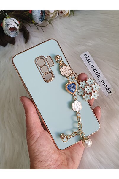 Aksesuarda Moda Samsung GALAXY S9 PLUS Uyumlu ÇİÇEKLİ TAŞLI Lazer Kesim Kılıf