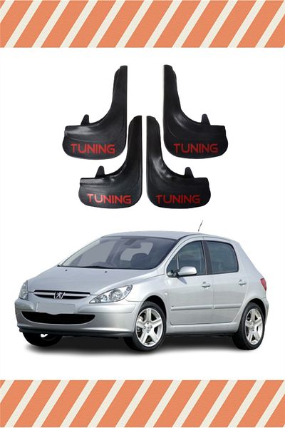 Heda Tex Peugeot 307 Tunıng Written 4-Piece Dust Cover Mudguard Mudflap