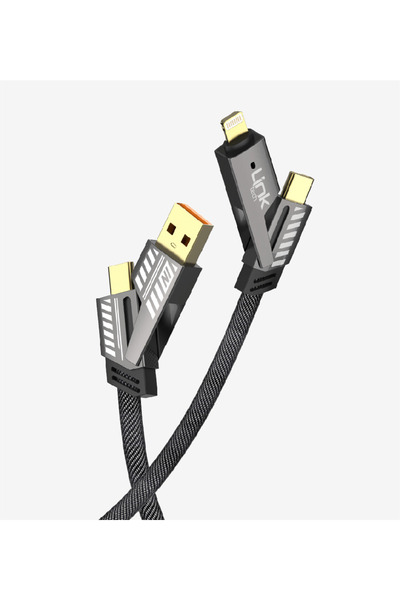 Linktech K474 Mecha Stil 120cm 100W 4'lü Hızlı Şarj Kablosu