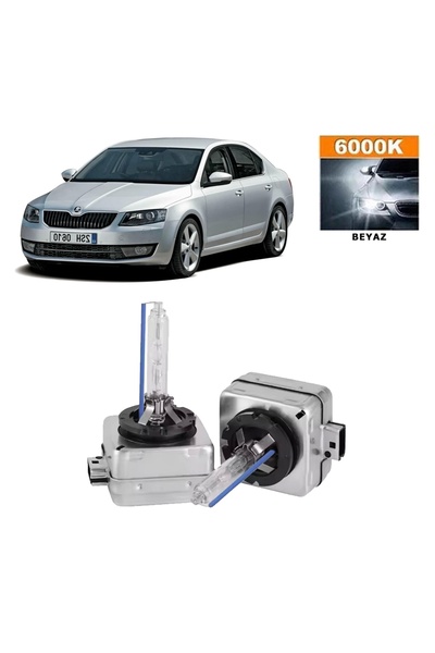 3 Tıkla Skoda Octavia III 2013-2015 D3S / D3R 6000K Beyaz HID Xenon Ampul 2 Adet