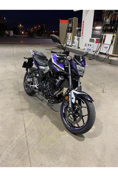Motiker Yamaha MT-25 Nev Mor Beyaz Sticker Etiket Kaplama