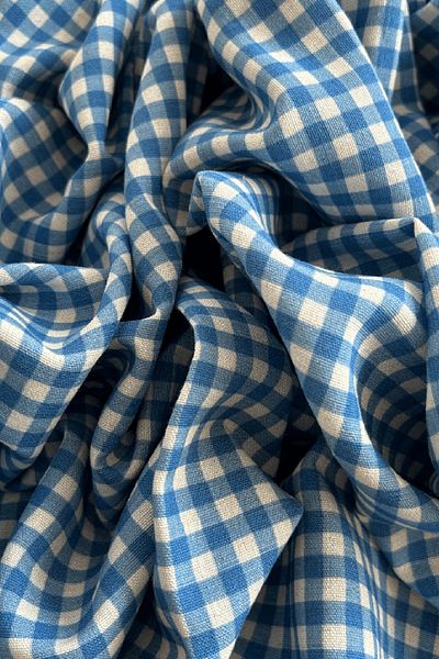 Doray Kumaş Λινό ύφασμα βισκόζης με σχέδιο Gingham / DRY - 161
