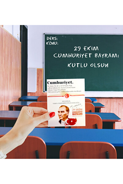 29 Ekim Cumhuriyet Bayramı Kartı Ve Bileklik 5 Adet