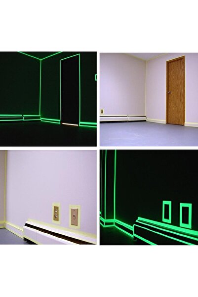 Go İthalat Karanlıkta Işık Veren Yansıyan 4 Metre Fosforlu Yeşil Şerit Bant (5314)