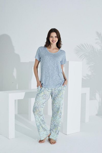 Etoile Set de pijamale cu mânecă scurtă din tricotaje din bambus - Giant Hair Soft 73233