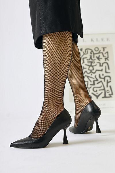 Limoya Дамски обувки на висок ток Celestine Black Creased с остър връх