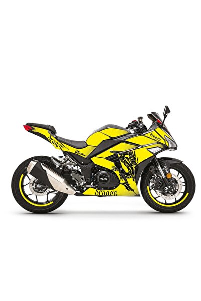 Motiker RKS R250 Sarı Dragon Parçalı Kaplama Sticker Etiket Modeli