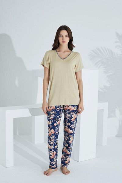 Etoile Bamboo, Flexible fabric, Short Sleeve Women's Pajamas Set 73215