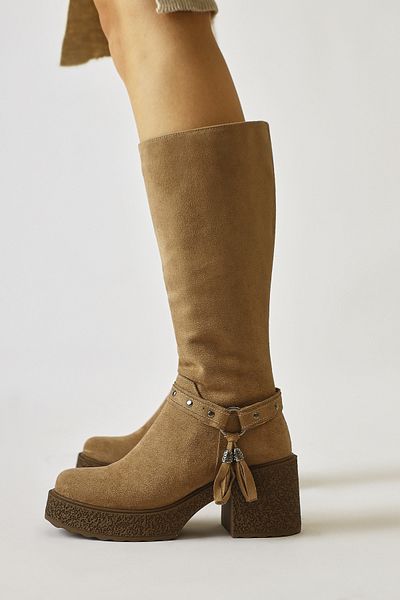 Limoya Γυναικείες μπότες Kenzie Mink Suede με λεπτομέρεια στον αστράγαλο