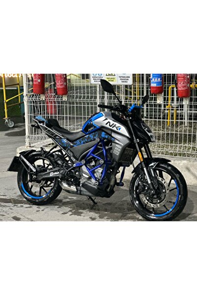 Motiker CF MOTO NK 250 Sticker Orta Şase Duman Modeli Mavi