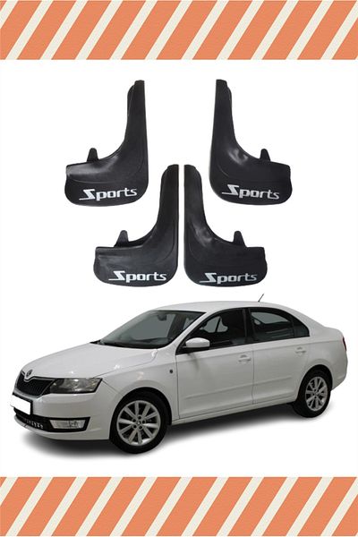 NOVDES Skoda Rapid Racing Yazılı 4'lü Tozluk Çamurluk Paçalık