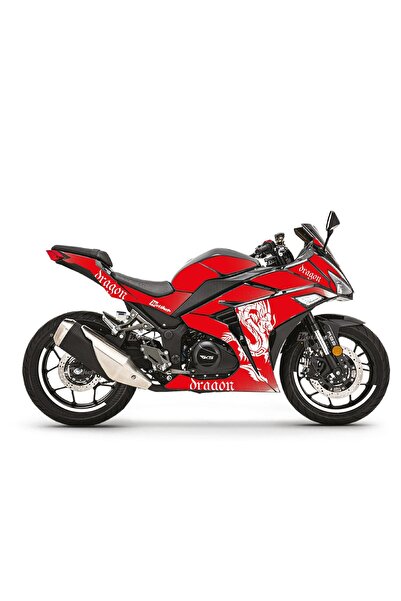 Motiker RKS R250 Kırmızı Beyaz Dragon Parçalı Kaplama Sticker Etiket Modeli