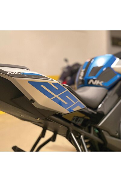 Motiker CF Moto NK250 Arka Kuyruk Altı 250 Sticker Etiket Mavi