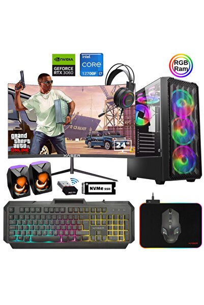 XASER Xsr885 i7 12700F 16GB Ram 512GB M.2 NVMe SSD 12GB RTX3060 23.8" 180Hz C...