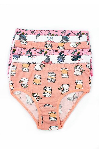Öts Pack of 6 Cotton Bato Panties - Girl, Mix Color