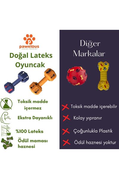 pawelous Köpek Oyuncağı - Diş Tartarı Önleyici - Dumbell Large - 20 Cm
