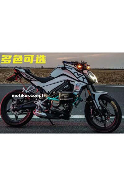 Motiker CF MOTO NK250 Beyaz Kaplama Siyah Sticker Etiket Modeli