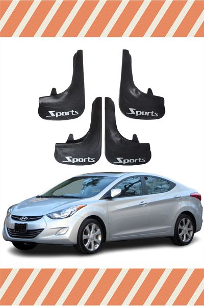 NOVDES Db Hyundai Elentra 2010-2015 Sports Written 4-Piece Dust Cover Mudguard Mudguard