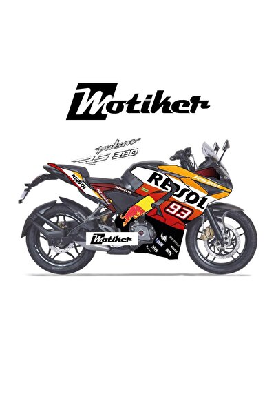 Motiker Bajaj RS200 Repsol Sticker Etiket Parçalı Kaplama Modeli