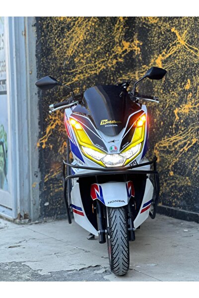 Motiker Honda PCX Ön Far Kaşı Şeffaf Sticker Sarı
