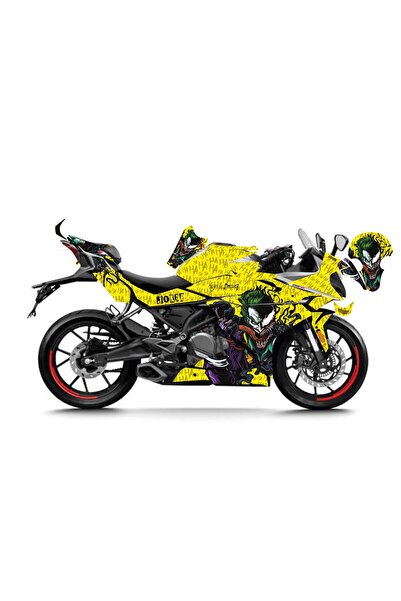Motiker CFMOTO 250SR Sarı Joker Venom Sticker Parçalı Motosiklet Kaplama Etik...