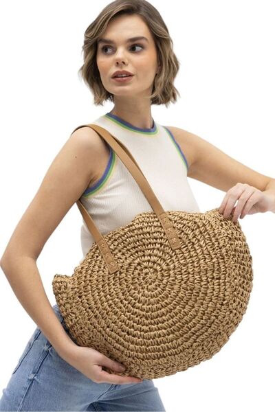 Matthew Cox Wicker Camel Women's Shoulder Bag Hsr1183