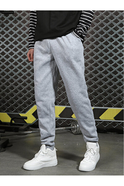 yx yustex sport Γκρι Unisex Φούτερ Παντελόνι με Ελαστικά Μπατζάκια