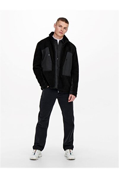 Only & Sons Onsvillads sherpa mix jacket otw black