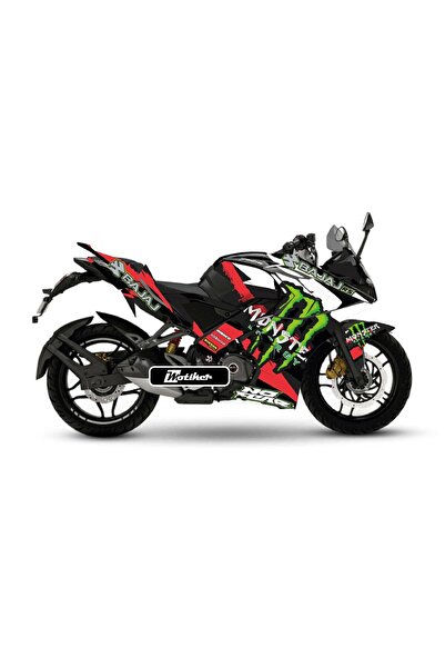 Motiker Bajaj RS200 No Fear Monster Sticker Etiket Parçalı Kaplama Modeli
