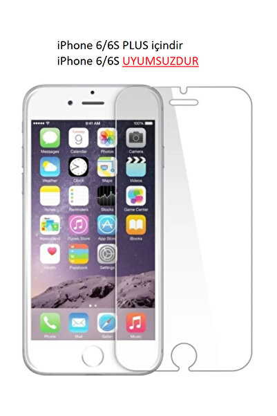 Fibaks Iphone 6s Plus Uyumlu Ekran Koruyucu 9h Temperli Kırılmaz Cam Sert Şeffaf