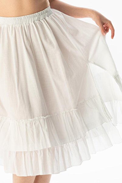 Eliş Şile Bezi Lavinya Бюстгальтер з еластичною стрічкою, довга літня спідниця, біла Byz