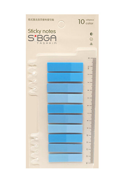 sibga tasarım Şeffaf Mavi Renkli Postit Post-it Post It. Kitap Ayracı Ayraç Postit Sticker Not Kağıdı 200 Yaprak
