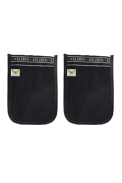 Rasanet 2 Pieces Ottoman Thick Black Bathroom Hammam Pouch 25x17 Cm