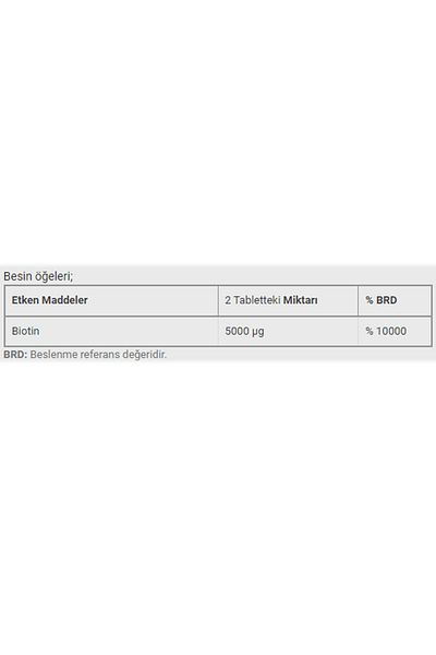 DİNAMİS Dynamic Biotin 2500 Mg 100 Tablets
