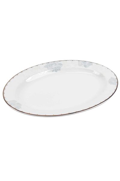 Queens 12" BONE CHINA OVAL PLATE LOTUS ZGBC042